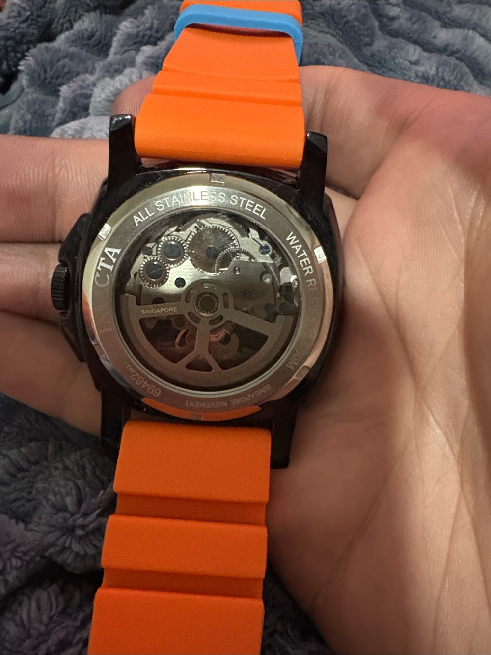 Orange Silicone Strap Mechanical invicta dive style Watch - Orange